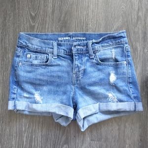 Boyfriend style cuffed shorts